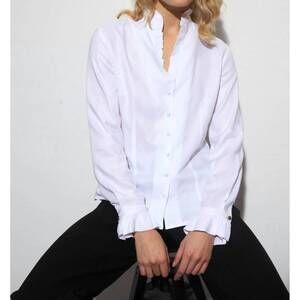 NEW BARILOCHE navona ruffle blouse in white